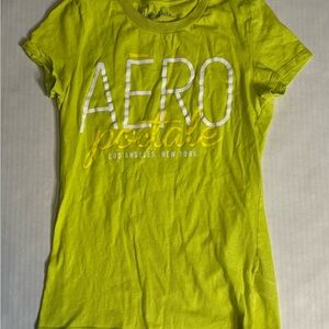 Aeropostale Neon Green Logo Women’s Y2K inspired Graphic Tee size medium